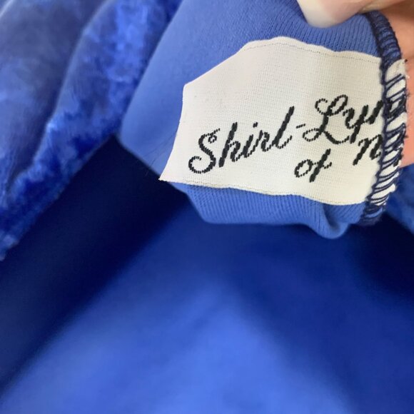 Shirl-Lynns Of New York Blue Velvet Stretch Dance Dress Adult M Lyrical Stage - Picture 7 of 7